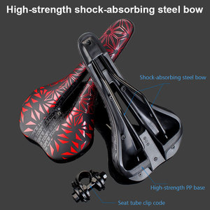 Selim de bicicleta macio e confortável, assento de bicicleta de couro pu para <span class=keywords><strong>mountain</strong></span> <span class=keywords><strong>bike</strong></span> e estrada, à prova de choque - Product Image 6