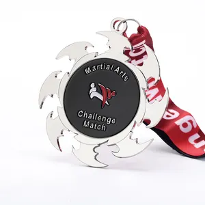 カスタムデザインゴールドシルバーブロンズダーツシェイプメダル亜鉛合金金属賞格闘技カンフーメダル