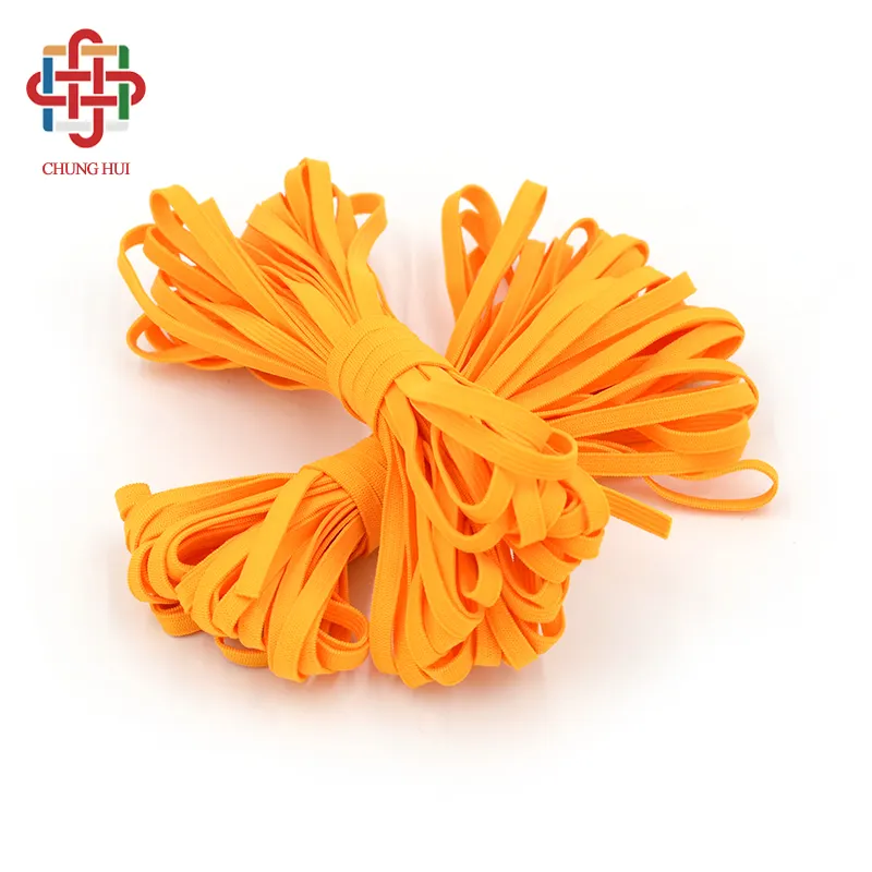 Многоцветная плоская эластичная лента 5 мм для маски оранжевого цвета
