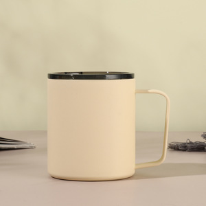 Wholesale Custom 12oz Double Wall Stainless Steel Insulated Travel <b>Coffee</b> Mug with Handle Portable Eco-Friendly Office Cup - Product Image 6
