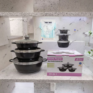 Ensemble de casseroles en granit antiadhésif de style américain de luxe, 6 pièces, respectueux de l'environnement, pour les passionnés de <span class=keywords><strong>cuisine</strong></span> - Product Image 4