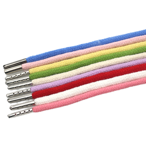 Cordon de serrage plat tressé en polyester haute ténacité de 10 mm pour pantalons/shorts de sport, embouts métalliques, 140 cm, vente en gros - Product Image 2