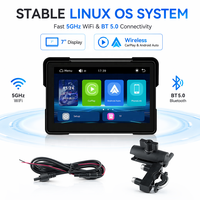 Sistema de Navegación Global para Motocicletas, Pantalla Inalámbrica de 7.0 Pulgadas con CarPlay y Android Auto, Resistente al Agua IP67, Navegación Inteligente para Motocicletas