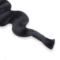 Mèches de cheveux vierges non traitées, double trame, tresses bohèmes, couleur naturelle, cheveux bruts cambodgiens en vrac, cheveux humains à tresser 12A pour femmes noires