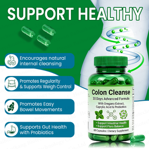 Cápsulas Veganas para el Colon, Fórmula Avanzada con Probióticos, Orégano y Ácido Caprílico para la Salud Intestinal y el Equilibrio de la Flora - Product Image 2