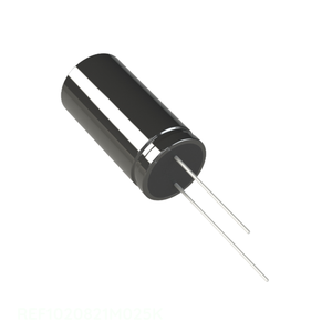 Condensador de canal del fabricante CAP ALUM 820UF 20% 25V RADIAL TH REF1020821M025K de orificio pasante 820 uF - Product Image 1