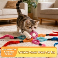 Bâton de chaton élastique avec boule enroulable, jouet interactif pour chatons et chats adultes