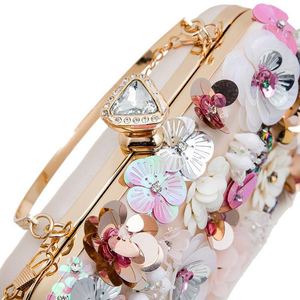 Sacs à main et sacs à bandoulière pour femmes, en gelée transparente, avec des perles de fleurs, de style designer de luxe - Product Image 5