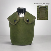 Ensemble de gourdes tactiques militaires 1,3 L en acier inoxydable 304 style vintage américain avec porte-gobelet de rangement détachable et portable