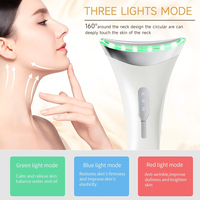 Masseur de cou portable avec chaleur, masseur rechargeable pour le visage et le cou avec vibration haute fréquence et base