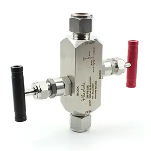 2 Way Valve Manifold Swagelok Type Hikelok High Pressure Stainless Steel 2 Valve Instrument Manifold