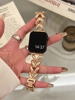 Correa de reloj inteligente de metal de acero inoxidable para mujer de 14 MM clásica transpirable delgada para 38 40 41 42 45 49 MM para Apple Watch 5 6 7 Lux