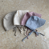Gorro de lino y algodón con logotipo personalizado para bebé, visera Lisa teñida Unisex para verano, venta al por mayor