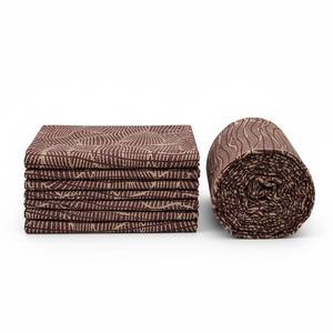 En stock, Tissu Kente marron 100, Mode nigériane, Tissus batik ivoiriens, Tissus imprimés Ankara, Textiles africains, Artisanat traditionnel - Product Image 1