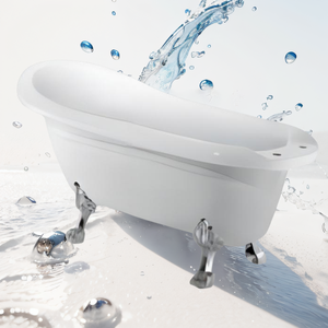 Nordic B & B Hotel Spa Bath Baignoire en acrylique blanc monobloc 1.5m avec robinet inclus pour un usage domestique adulte Motif ovale - Product Image 3