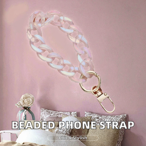 Chaîne de téléphone portable perlée en TPU colorée et tendance pour femmes et filles, cordon anti-perte, bracelet de téléphone, bijou - Product Image 2