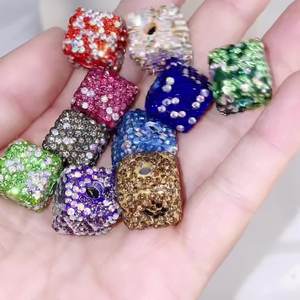 2025 New Arrival Colorful 14mm Cube <b>Sparkle</b> Acrylic Rhinestone Beads Wholesale Beaded Pen Jewelry Making Plastic & Lucite Beads - Product Image 1