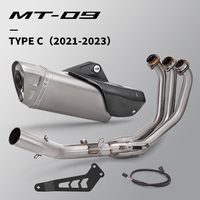 Knalpot Motor Full System Modifikasi Pipa Penghubung Depan Dengan Peredam Suara Untuk MT09 MT09SP FZ09 MT-09 2021-2024