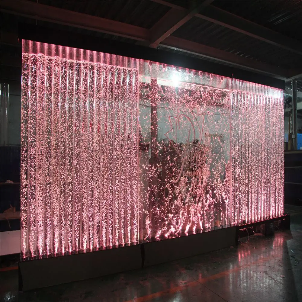Pantalla de partición decorativa para restaurante, luz LED moderna que cambia de color, decoración de burbujas de agua para pared