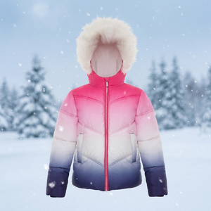 Doudoune longue légère et chaude pour filles, manteau d'hiver respirant à capuche, confortable et mignon, en polyester matelassé, vente en gros - Product Image 3