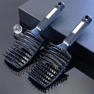 Peigne de massage du cuir chevelu pour femmes, brosse à cheveux en nylon à poils, brosse à démêler les cheveux bouclés pour salon de coiffure - Product Image 5