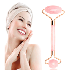 KKS-Rodillo masajeador facial de cuarzo rosa, cristal natural antienvejecimiento, gua sha, masaje de piedra y rodillo de jade - Product Image 6