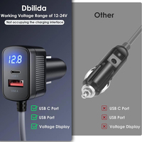 Câble d'alimentation CC 3-en-1 12V 24V pour Starlink Mini avec chargeur rapide QC 3.0 PD 30W et cordon d'alimentation CC 5.5 2.1