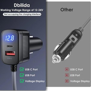 Carregador de Carro 12V 24V 3 em 1 com Cabo de Alimentação <span class=keywords><strong>DC</strong></span> para Starlink Mini, Carregador Rápido QC 3.0 PD 30W com Cabo de Alimentação <span class=keywords><strong>DC</strong></span> 5.5 2.1 - Product Image 3