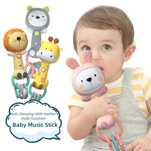 Nouveau jouet musical sensoriel pour nouveau-né : hochet à motif girafe/lapin/ours/lion, jouet de dentition et hochet éducatif précoce pour bébé - Product Image 1