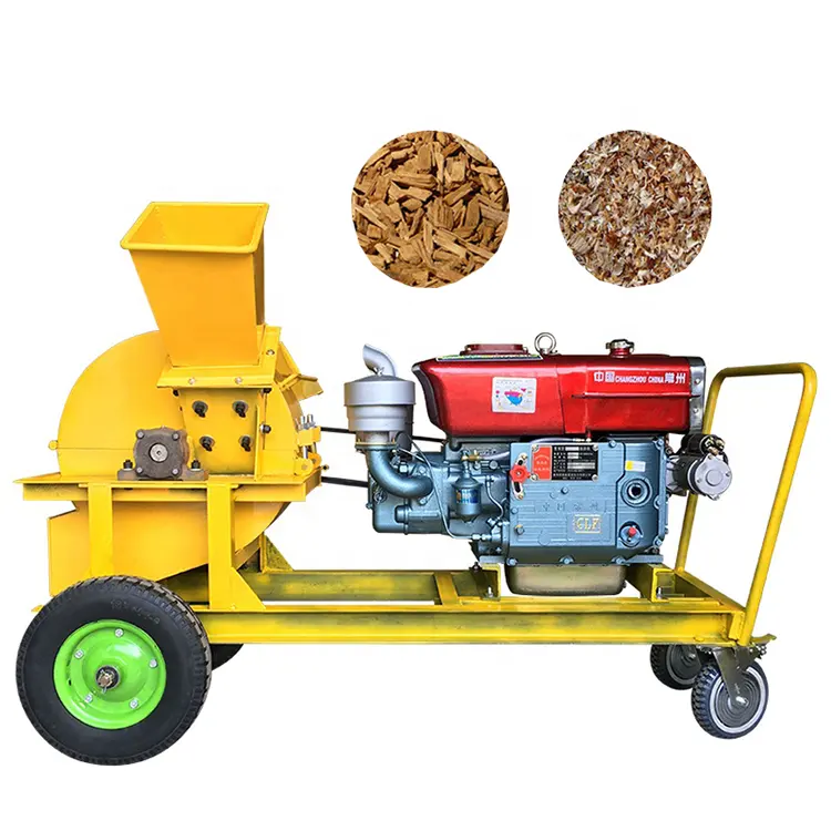Portable diesel engine drive hot sales malaysia wood crusher machine small scale wood crushing machine for home use