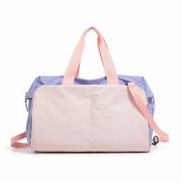 Sac de sport unisexe en polyester avec compartiment sec/humide, compartiment à chaussures, pochette pour bagage et sangle détachable, 20-35L