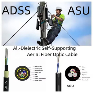 Câble à fibres optiques extérieur non métallique Mini ADSS 6, 8, 12, 24 Hilos SM, portée 120-200 m, 48, 96, <span class=keywords><strong>144</strong></span> fibres, câbles de communication - Product Image 3