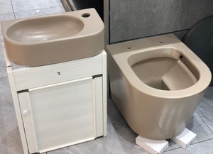 PATE Vitreous Trung Quốc Thiết Bị Vệ Sinh Phòng Tắm Treo Tường <span class=keywords><strong>Wc</strong></span> Treo Tường Nhà Vệ Sinh Không Có Vành Mờ Màu Be Kích Thước Tủ Nước - Product Image 2