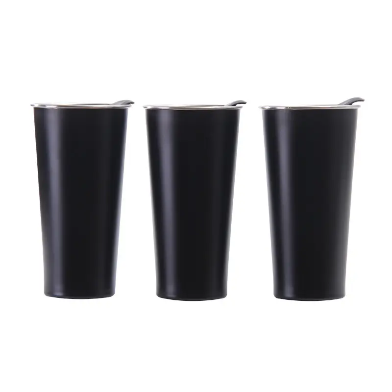 12Oz 16 Oz Thép Không Gỉ Pint Uống Cốc Trà Cà Phê Với Logo Tùy Chỉnh Và Gói Silicone Lip Lid Tùy Chỉnh Laser Khắc Log