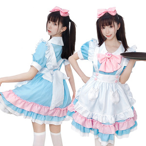Costume de demoiselle d'honneur Lolita pour femme, ensemble robe bleue et rose, tenue de cosplay pour jeux de rôle, été 2025, vêtements d'anime et de jeux vidéo - Product Image 1