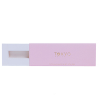 Petite boîte à tiroir pliable en papier kraft mat écologique noir avec doublure en papier enduit pour éponge de soin personnel