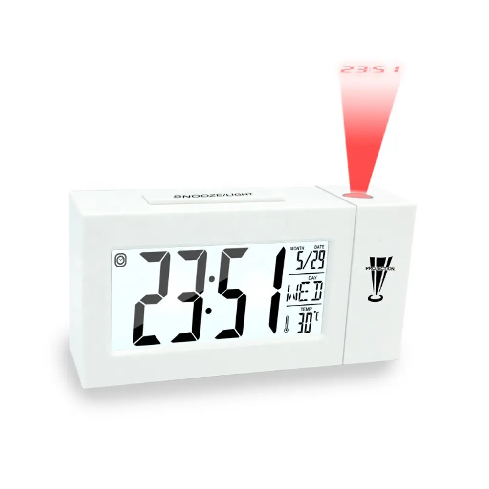 Digital LCD Rotation Projector Projection Alarm Clock Ceiling Display Desk Table Clock Temperature alarma de reloj