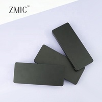 Palette de fards à paupières mats noirs 6 couleurs avec brosse, grille et miroir, étui vide rectangulaire en plastique pour blush crème et poudre de maquillage