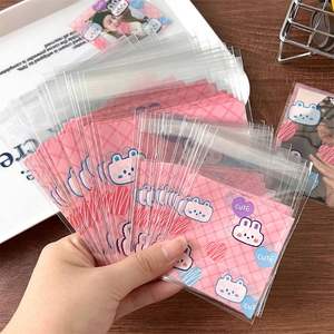 100 piezas de alta belleza lindo Oso de dibujos animados y conejo embalaje autoadhesivo bolsa amor frijol estrella pequeña - Product Image 1