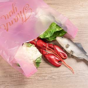 Biodegradable PE T-Shirt <b>Shopping</b> Bags with Handle and Custom Logo for <b>Small</b> Business Retail Vendors - Product Image 6