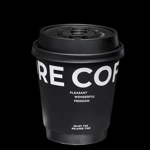 Custom Logo 8/10/12/14/16/24oz Black Insulated <b>Disposable</b> Food Grade Paper <b>Cups</b> for Boba Tea Milk Tea Coffee Takeaway - Product Image 4