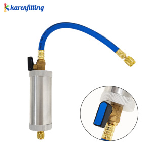 Inyector de aceite para aire acondicionado de coche de aleación de aluminio de 60 ml para añadir aceite refrigerante y tinte UV - Product Image 3