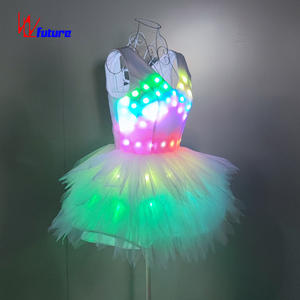 Leotardo de <span class=keywords><strong>flamenco</strong></span> que brilla en la oscuridad con tutú arcoíris iluminado - Product Image 3