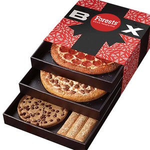 Cajas de Cartón de Grado Alimenticio para Empaque de Alimentos de Fábrica OEM con Tamaño y Logo Personalizados para Pizza <span class=keywords><strong>Triple</strong></span> Treat Box - Product Image 1