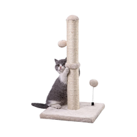 Moderne Simple Crème Arbre À Chat Tour De Luxe De Base Chat Griffoir Avec Sangle En Sisal Boule Suspendue Chaton Chat Griffoir