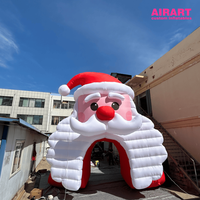 Arche gonflable géante de 9 m, Père Noël en costume rouge et barbe blanche, décoration de Noël pour événements festifs