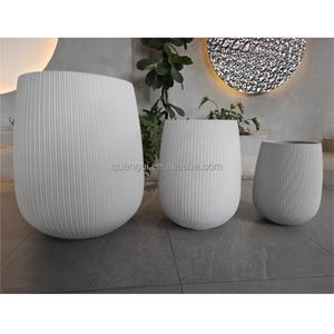 Macetas Grandes de Fibra de Arcilla Esmaltada Gris para Bonsái, Ecológicas, Decoración de Jardín Interior/Exterior, Diseño Moderno, Talladas a Mano, para Vivero o Comedor - Product Image 3