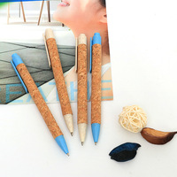 Stylo à bille rétractable en paille de blé durable FEMA, personnalisable avec logo, pour étudiants, promotionnel, papeterie de bureau en gros