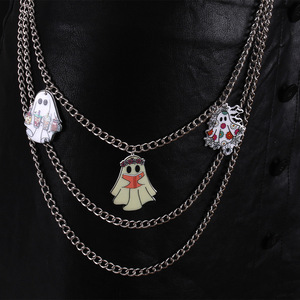 Cadena de cintura multicapa de aleación de zinc con diseño de fantasma de dibujos animados de Halloween, unisex, para pantalones, faldas y vaqueros - Product Image 1
