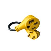 Adaptateur de générateur robuste TT30P à 1450R/prise mâle de sèche-linge de 30 ampères vers adaptateur de 50 ampères/cordon STW 10AWG * 3C RV/3 broches/jaune/1.5FT